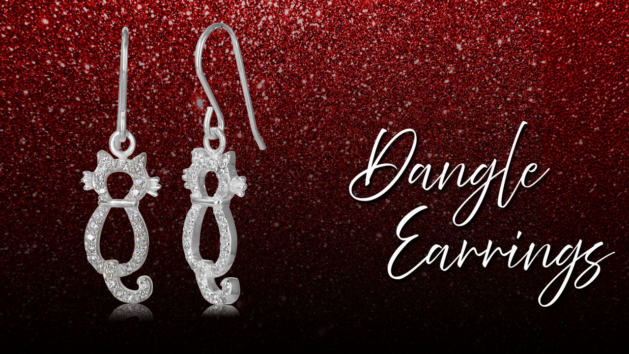 Amethyst cubic hanger earrings