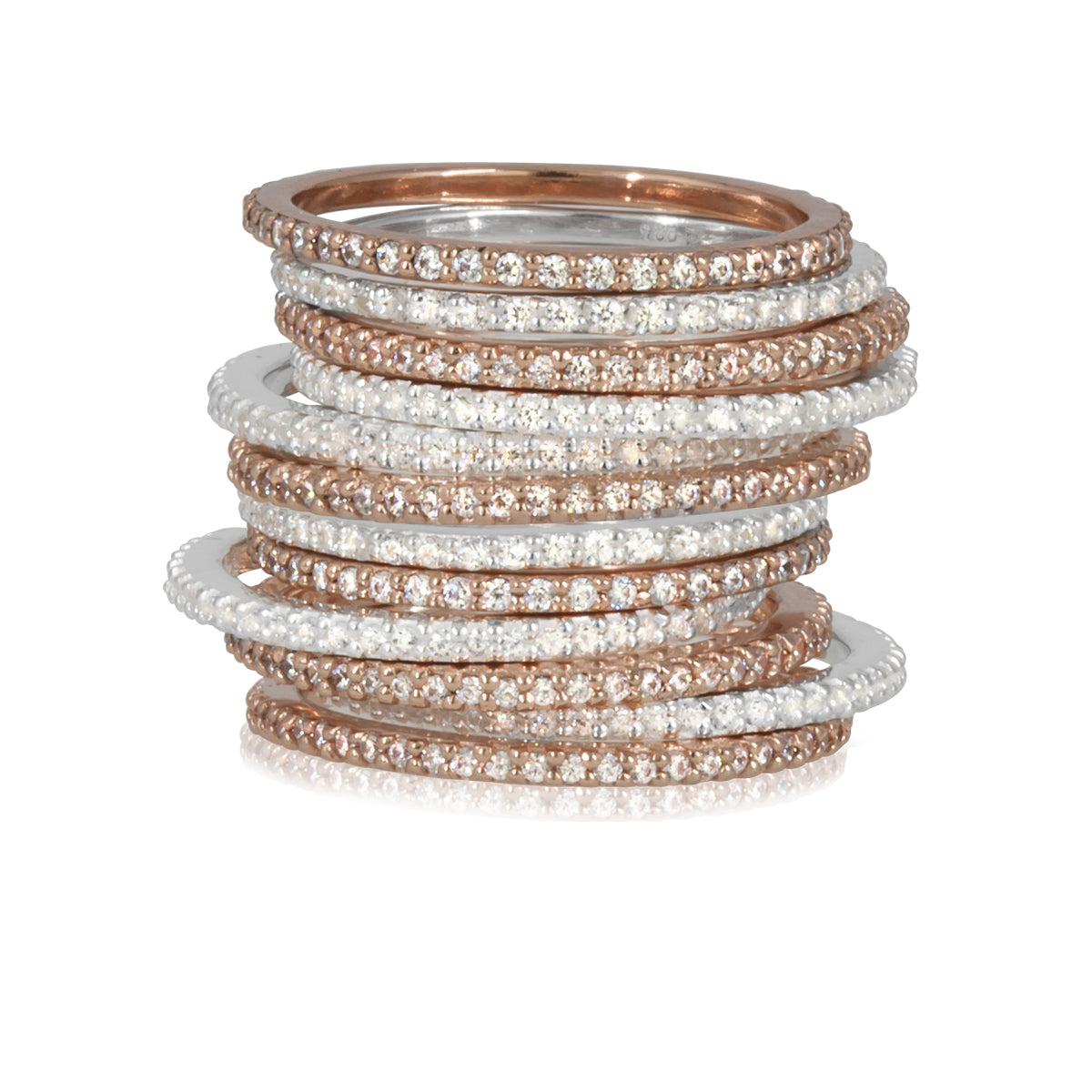 silver stacking rings