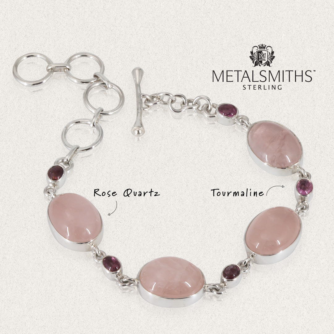 Rose Quartz and Tourmaline Bracelet