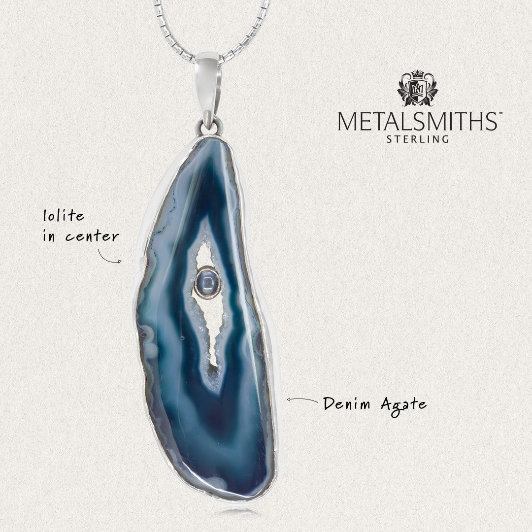 Denim Agate Pendant