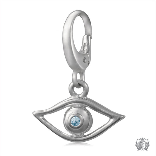 Blue Cubic Watching Eye Charm