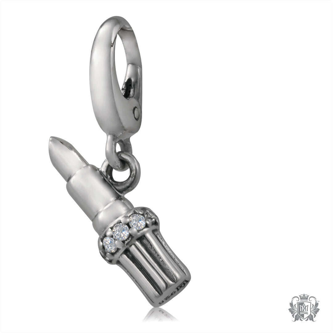 Lipstick Charm with Pavé Cubic Accents