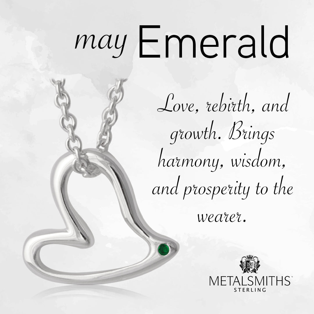 Floating Heart Pendant - Emerald