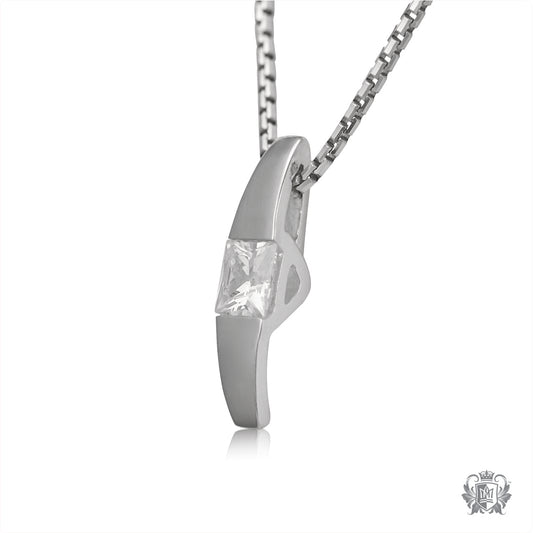 Classic Cubic Square Channel Set Pendant