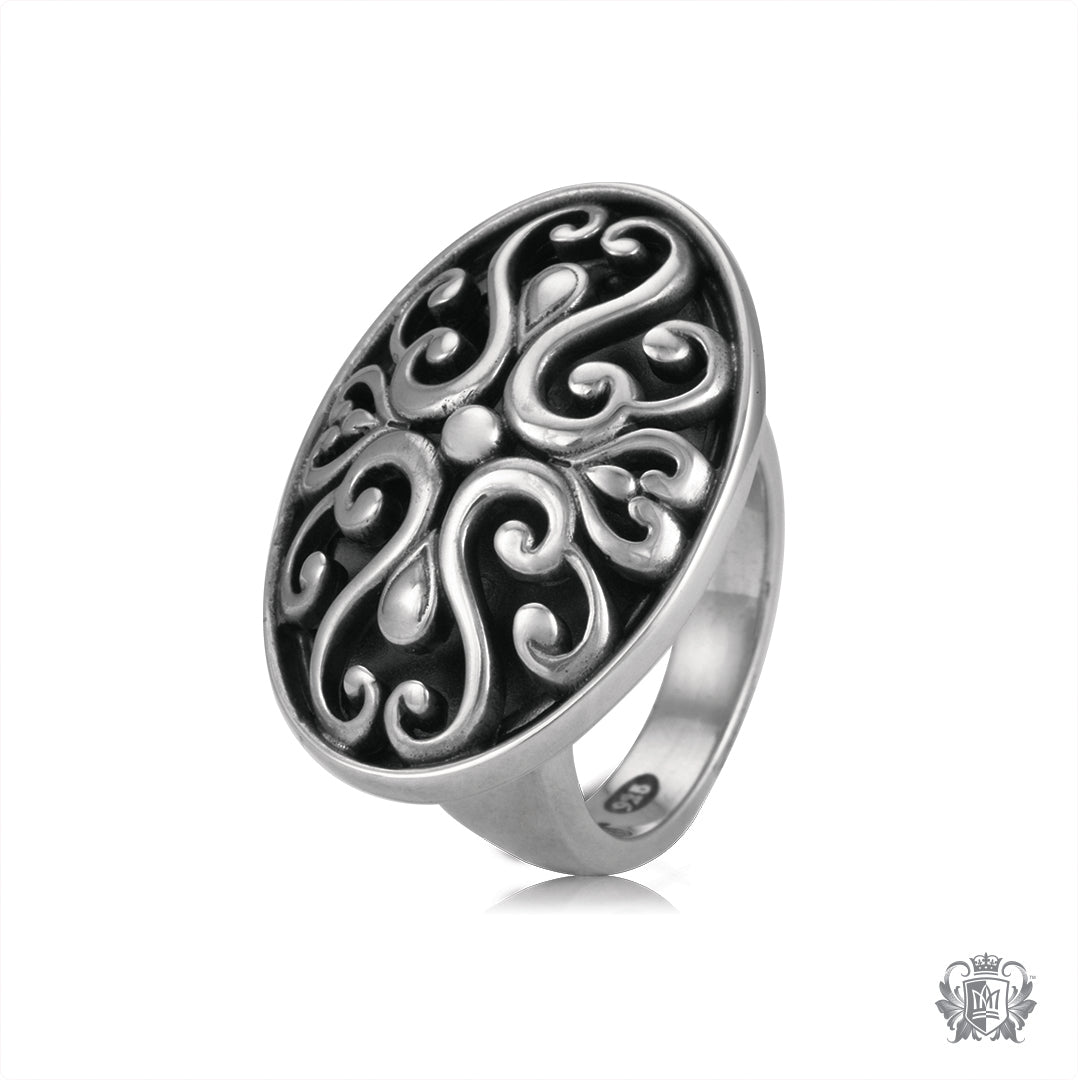 Large Oval Scroll Ring
