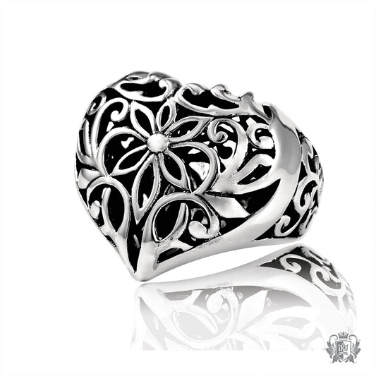 Heart Shape Scroll Ring