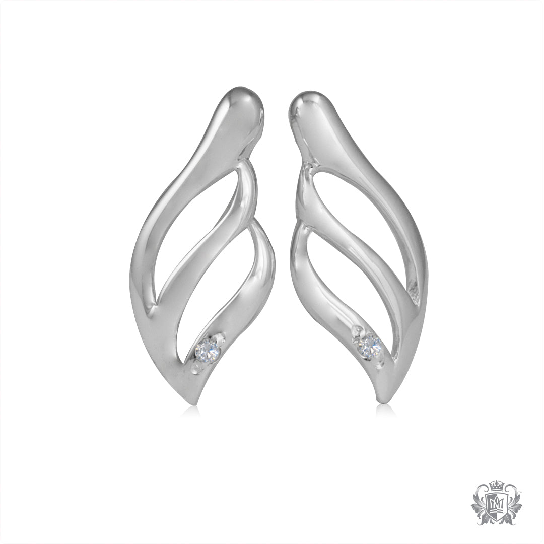 Diamond Leaf Earrings