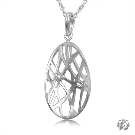 Crosshatch Oval Pendant