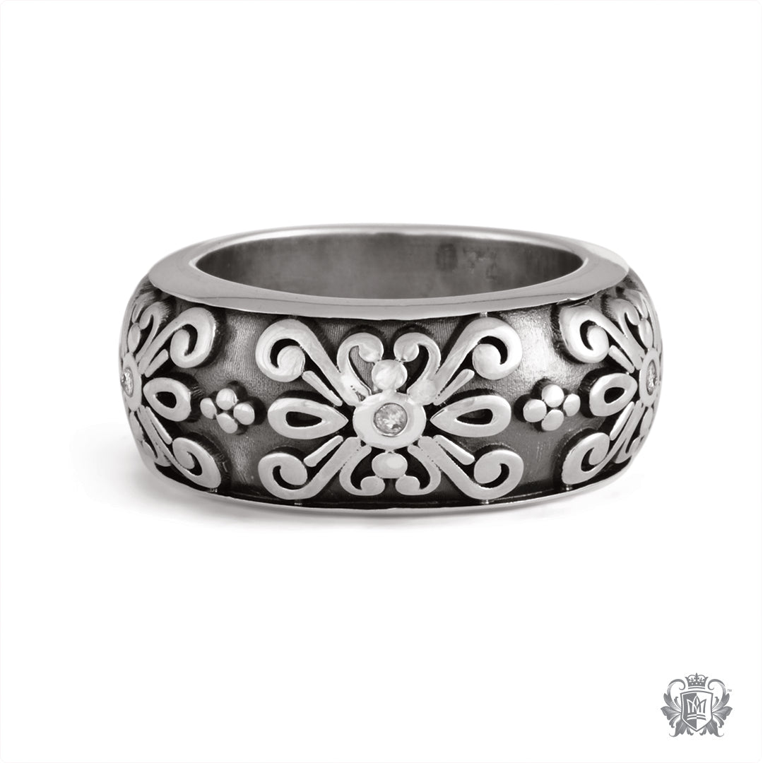 Gemstone Scroll Flower Band