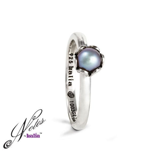 Grey Fresh Water Pearl Deep Waters Pearl Stacking Ring Sterling Silver Notes by Halia