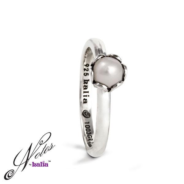 White Fresh Water Pearl Deep Waters Pearl Stacking Ring Sterling Silver Notes by Halia