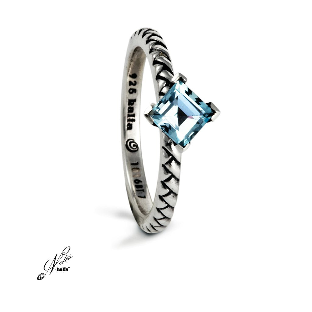 Mermaid Tail Notes Stacking Ring - Amethyst, Blue Topaz