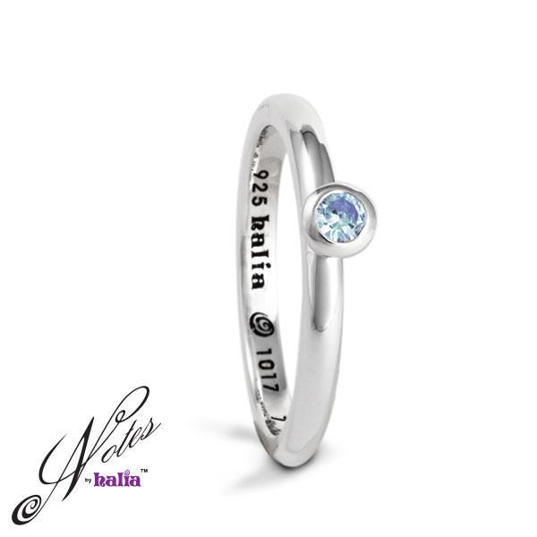 Blue Topaz Debutante Dazzle Stacking Ring Sterling Silver Notes by Halia
