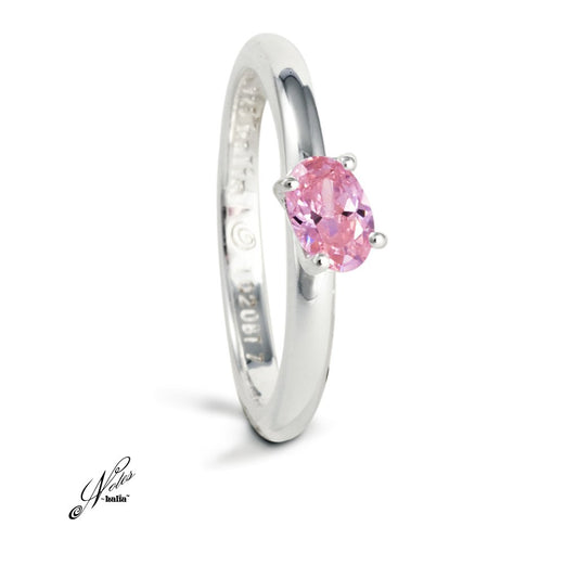 Pink Cubic Delish Stacking Ring Sterling Silver Notes by Halia