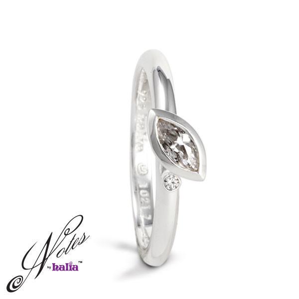 Cubic Dewdrop Stacking Ring Sterling Silver Notes by Halia