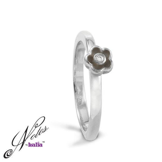 Delicate Daisy Stacking Ring Sterling Silver Notes by Halia