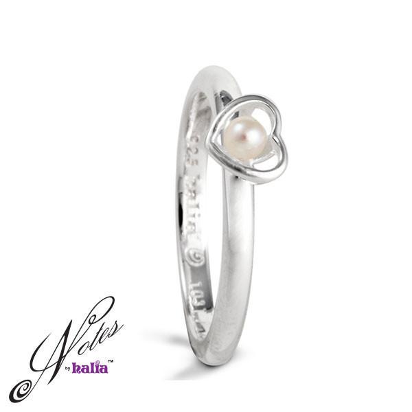 Deepest Hope Pearl Stacking Ring Sterling Silver Notes by Halia