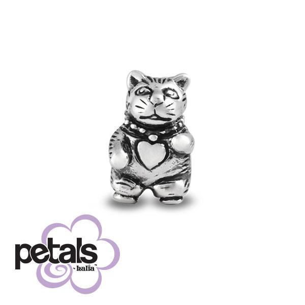 Purr-fect Kitten -  Petals Sterling Silver Charm