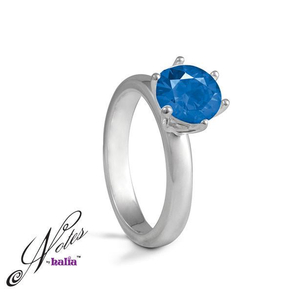 Blue Topaz Cubic Date Night Stacking Ring Sterling Silver Notes by Halia