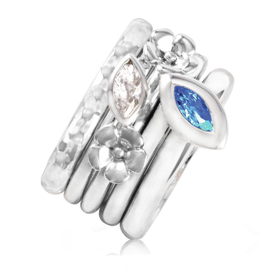 Long Weekend Break (5) Notes Stacking Ring Set