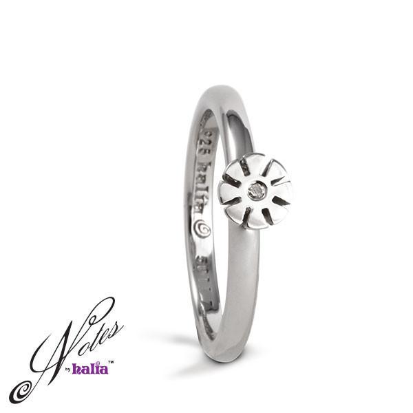Frosted Flower Diamond Stacking Ring - Metalsmiths Sterling‰̣ۡå¢ Canada