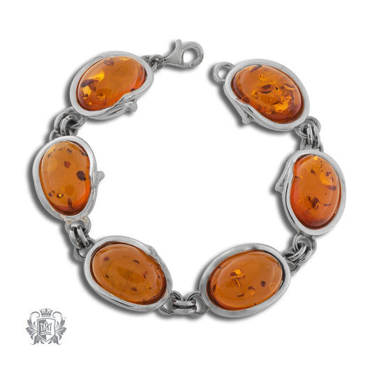 Freeform Wrapped Amber Bracelet