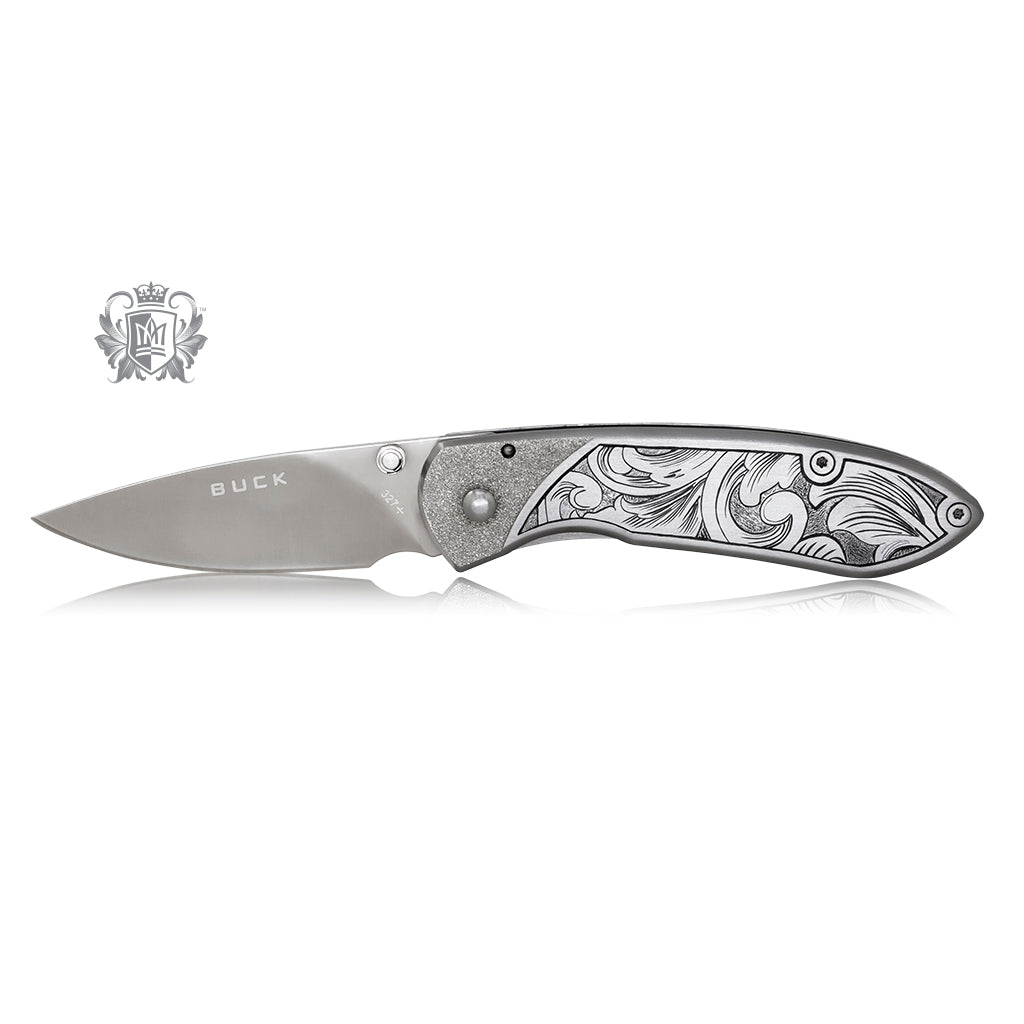 Hand Engraved Buck 327 Knife