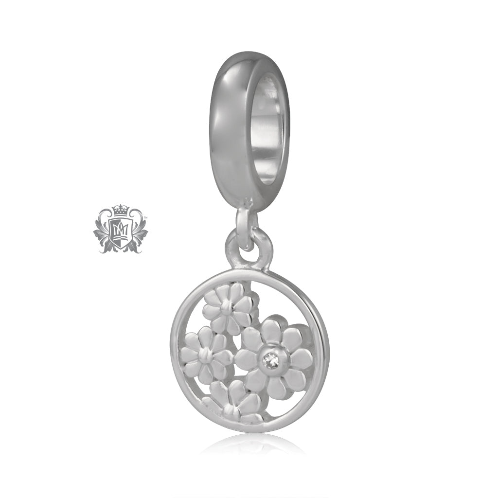 Cubic Flower Dangling Embrace Charm