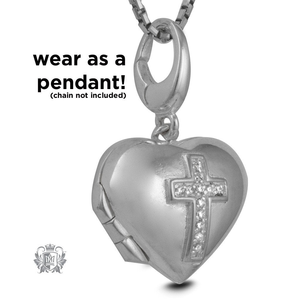 Cross Heart Locket Charm - Metalsmiths Sterling™ Canada