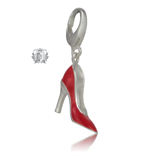 Scarlet Sky high Heel Red Enamel Sterling Silver Charm - Metalsmiths Sterling