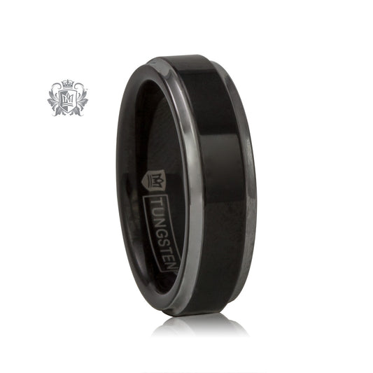 Black Tungsten Polished Edge Band