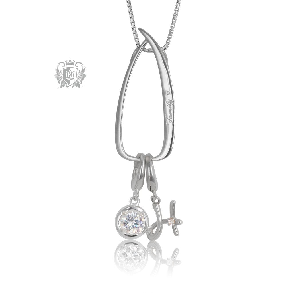 Modern Family Charm Keeper Pendant with birthstone & initial charms (sold separately)
