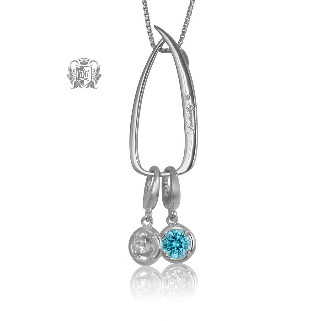 Modern Family Charm Keeper Pendant with 2 birthstone charms (sold separately)