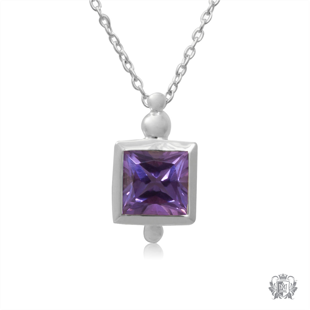 Square Gemstone Pendant