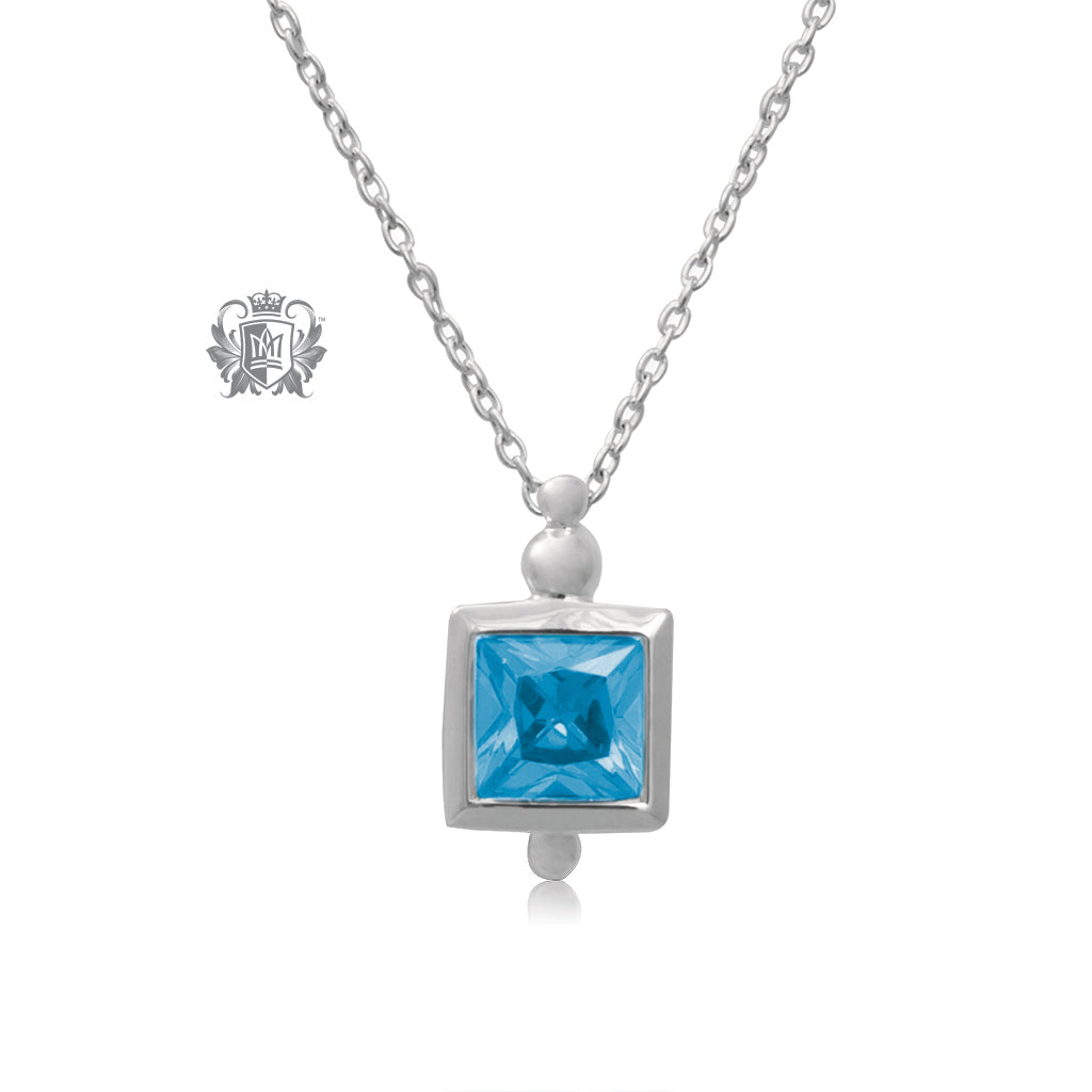 Square Gemstone Pendant