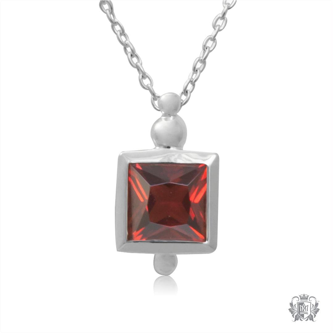 Square Gemstone Pendant