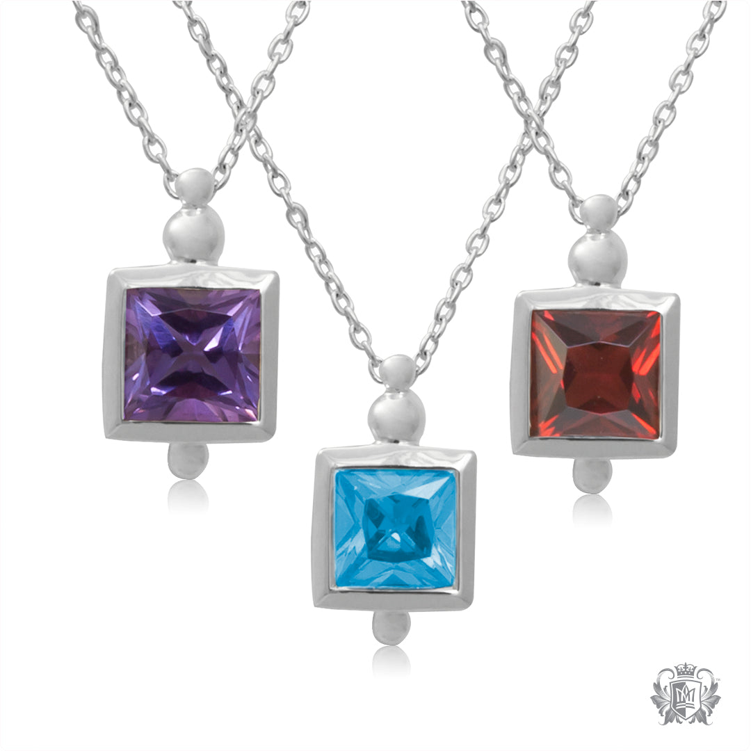 Square Gemstone Pendant