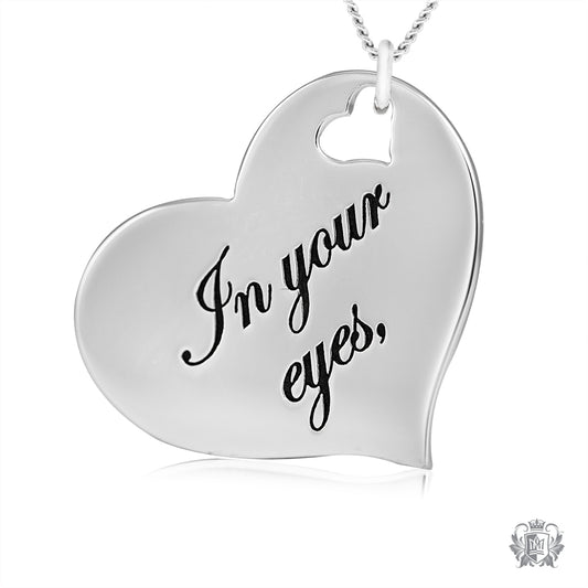 Engraved Heart Pendant - In Your Eyes
