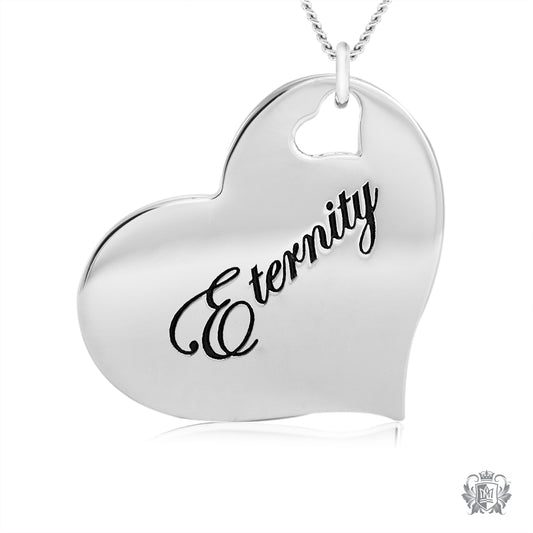 Engraved Heart Pendant - Eternity