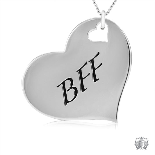 Engraved Heart Pendant - BFF