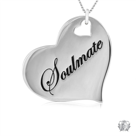 Engraved Heart Pendant - Soulmate