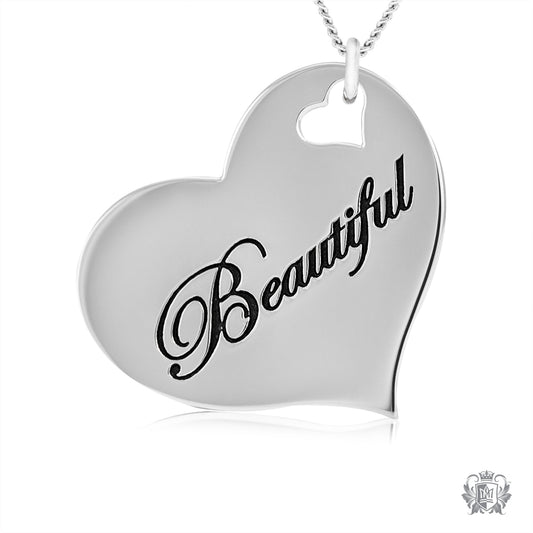Engraved Heart Pendant - Beautiful
