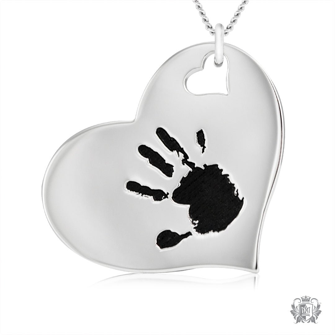 Engraved Heart Pendant - Hand