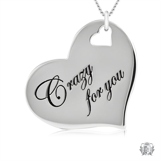 Engraved Heart Pendant - Crazy for You