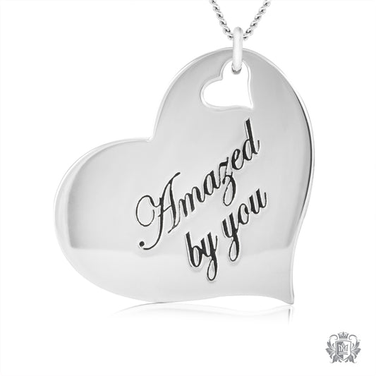 Engraved Heart Pendant - Amazed by You
