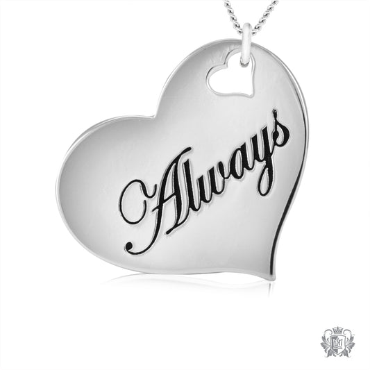 Engraved Heart Pendant - Always Dream
