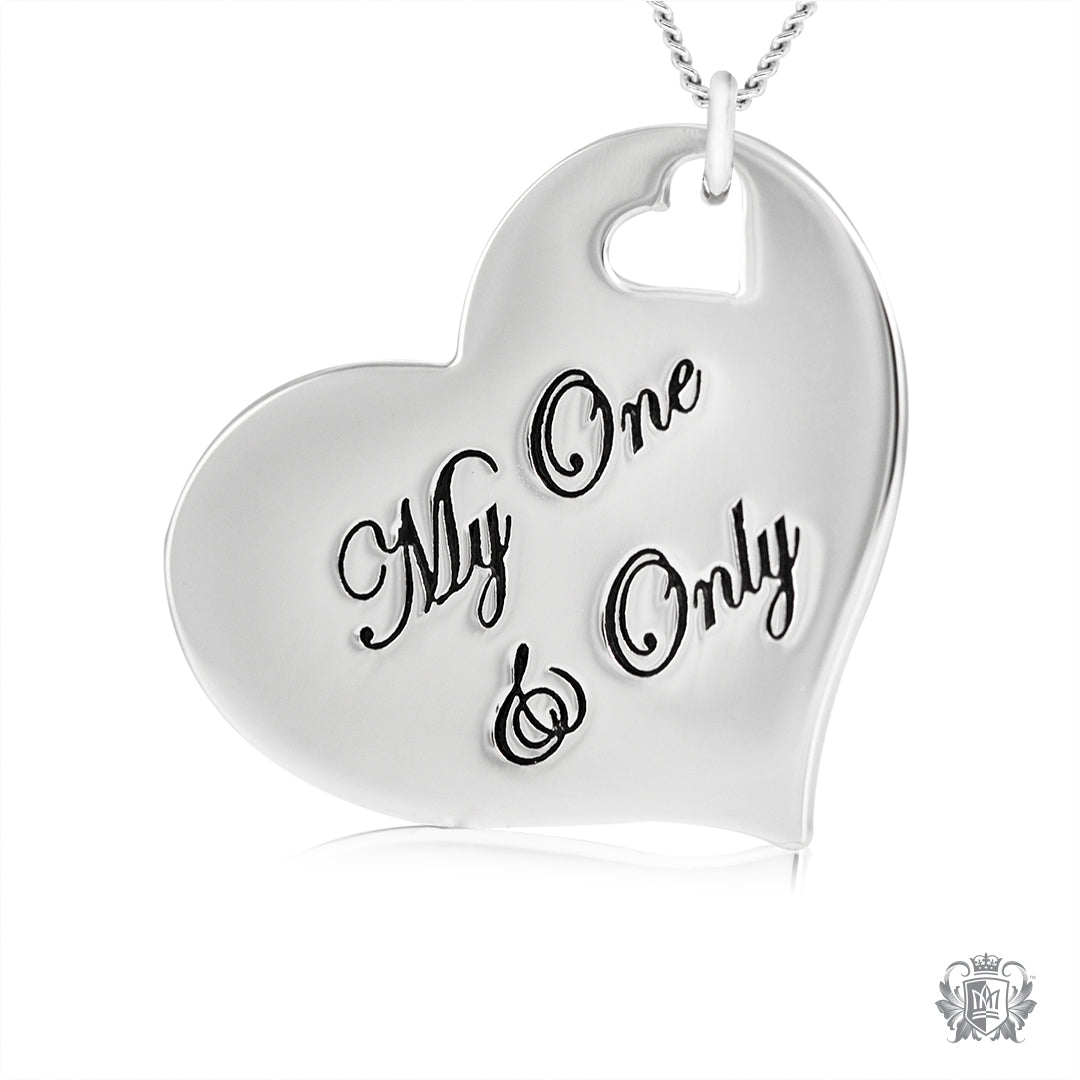 Engraved Heart Pendant - My One & Only