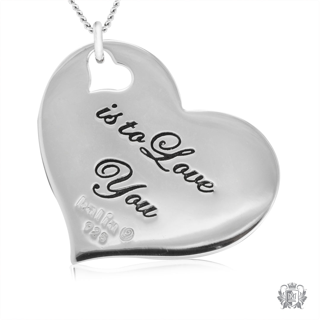 Engraved Heart Pendant - To know You is to Love You