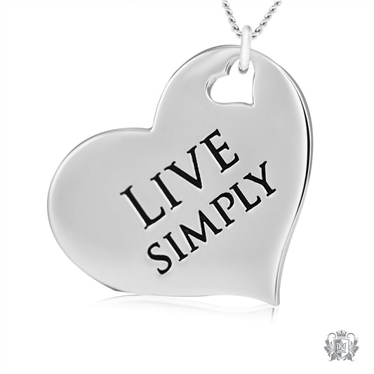 Engraved Heart Pendant - Live Simply