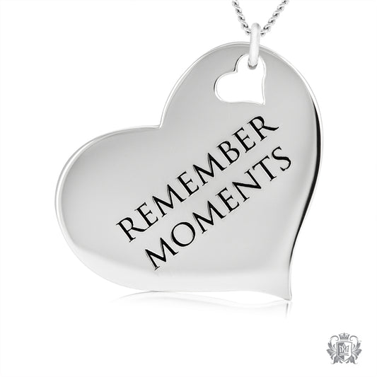 Engraved Heart Pendant - Remember Moments